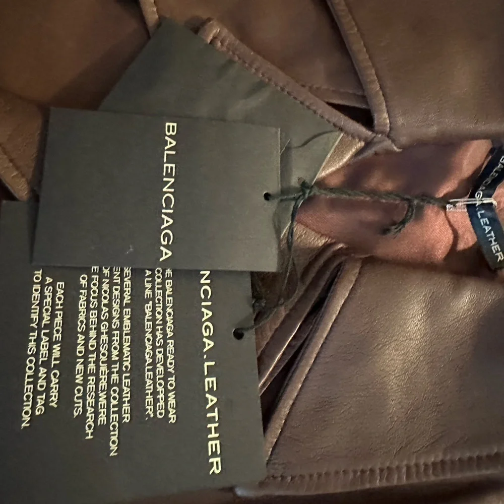 NWT Balenciaga Chocolate Brown Genuine Lambskin Leather Trench Coat Size FR36 - Picture 4 of 9